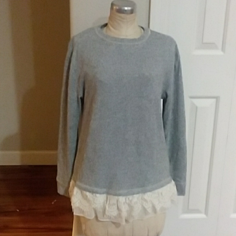 Knox rose sweater with lace trim